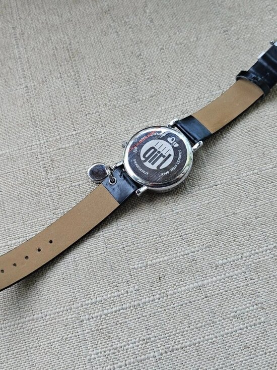 Elle Girl Wristwatch Black/White Stripe Strap Analog Quartz Watch in box